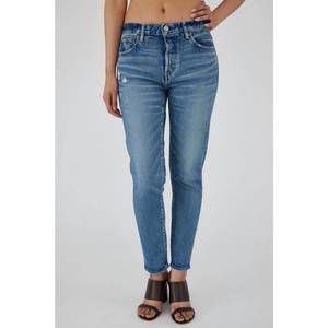 NEW MOUSSY women's avenal tapered mid rise jeans in blue